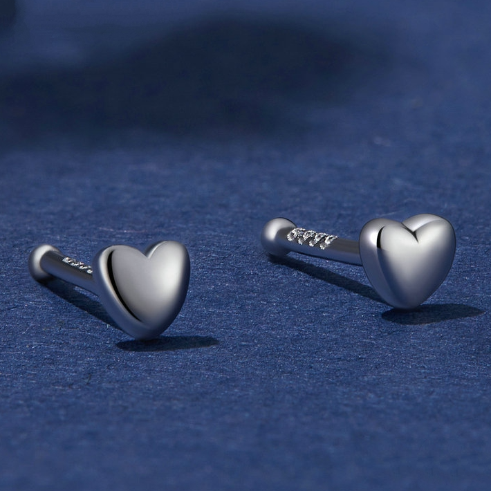Boucles d'Oreilles Coeurs <titolo_esteso><span>en argent 925 plaqué or blanc</span></titolo_esteso> - Image 2