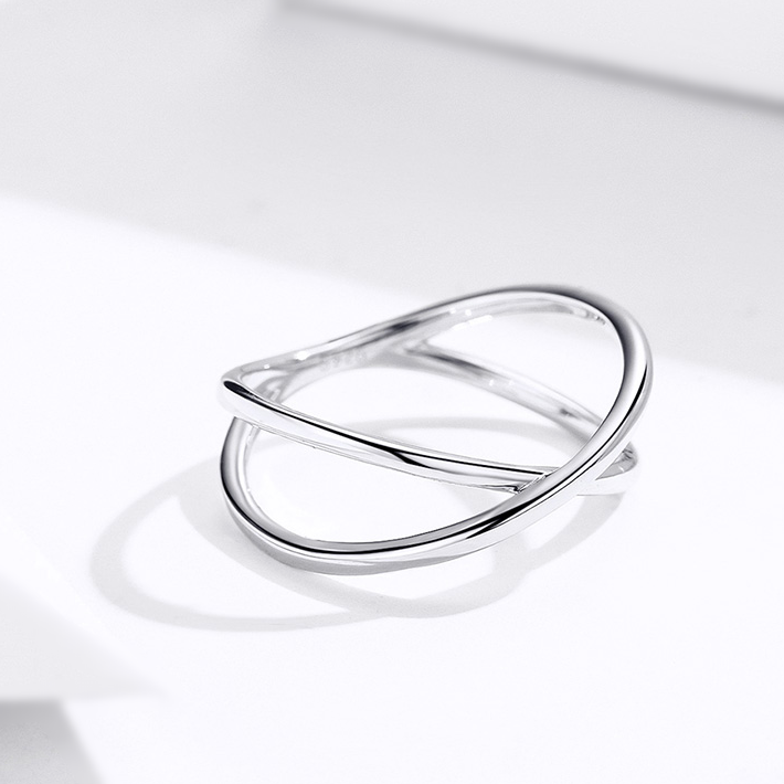 Bague Croisée X <titolo_esteso><span>en argent 925 plaqué or blanc</span></titolo_esteso> - Image 4