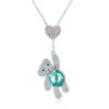 Collier Ourson <titolo_esteso><span>en argent 925 plaqué or blanc avec zircons colorés</span></titolo_esteso>