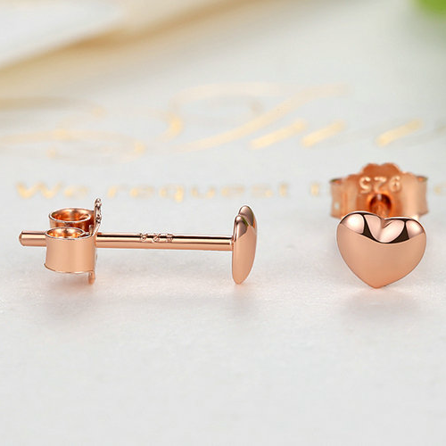 Boucles d'Oreilles Coeurs <titolo_esteso><span>en argent 925 plaqué or rose</span></titolo_esteso> - Image 4