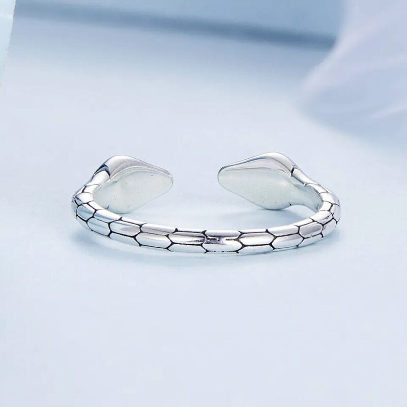 Bague Serpent <titolo_esteso><span>en argent 925 plaqué or blanc ajustable avec zircons bleus et verts</span></titolo_esteso> - Image 4