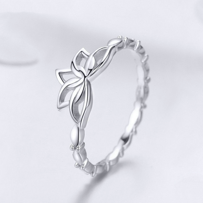 Bague Fleur de Lotus <titolo_esteso><span>en argent 925 plaqué or blanc</span></titolo_esteso> - Image 3