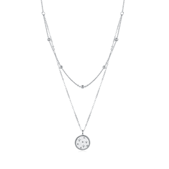 Collier Étoiles <titolo_esteso><span>en argent 925 plaqué or blanc ajustable</span></titolo_esteso>