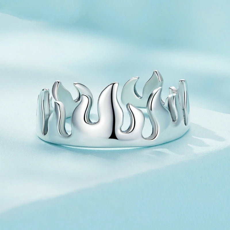 Bague Flammes <titolo_esteso><span>en argent 925 plaqué or blanc ajustable</span></titolo_esteso> - Image 3