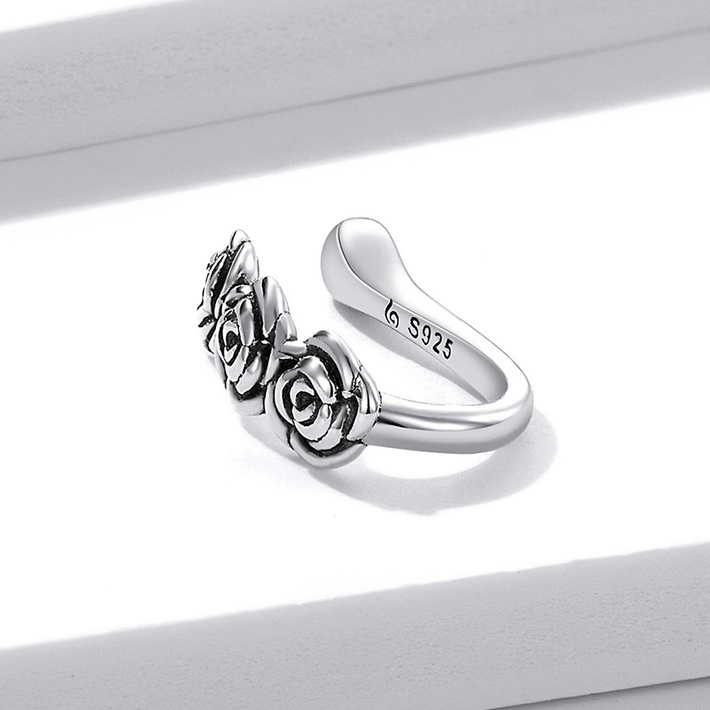 Bague d'Oreilles Roses <titolo_esteso><span>en argent 925 plaqué or blanc</span></titolo_esteso> - Image 5
