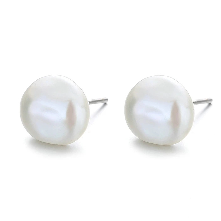 Boucles d’Oreilles Perles Baroques <myopt><span>Puces en Argent Sterling 925 plaqué or blanc</span></myopt>
