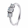 Bague Trilogie <titolo_esteso><span>en argent 925 plaqué or blanc avec trois zircons blancs taille brillant</span></titolo_esteso>