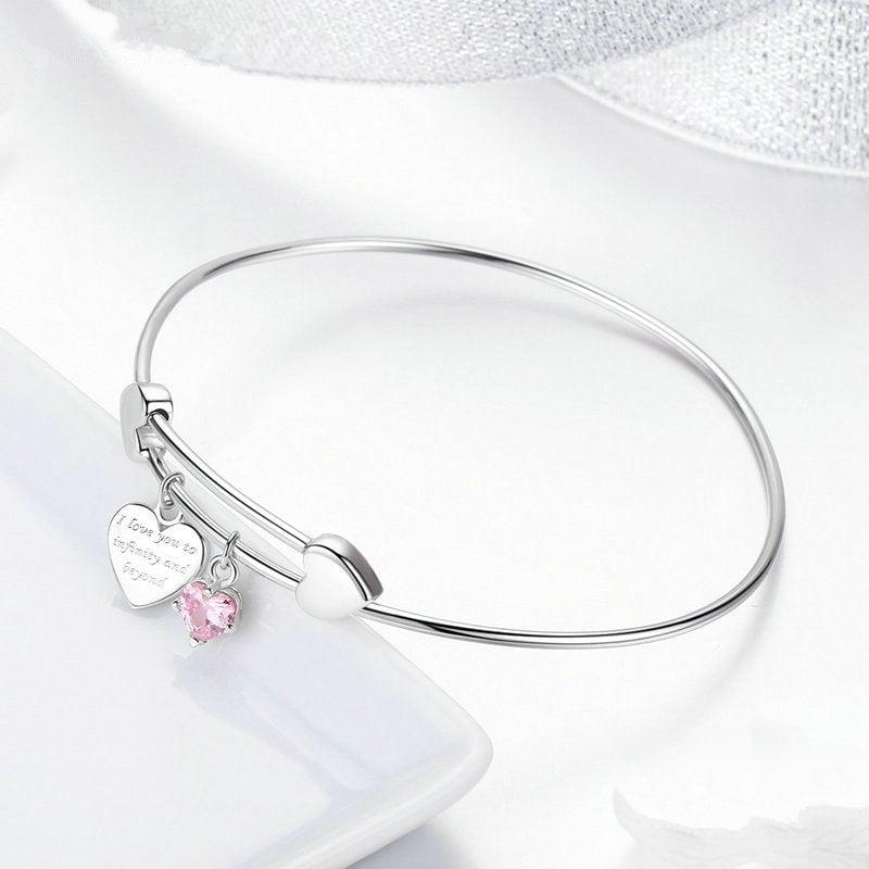 Bracelet Coeurs <titolo_esteso><span>jonc en argent 925 plaqué or blanc</span></titolo_esteso> - Image 4