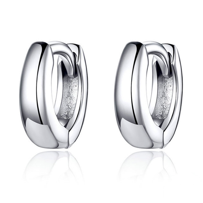 Boucles d'Oreilles Petit Créoles Lisses <titolo_esteso><span>en argent 925 plaqué or blanc</span></titolo_esteso>