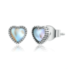Boucles d'Oreilles Coeurs <titolo_esteso><span>en argent 925 plaqué or blanc avec pierre de lune</span></titolo_esteso>