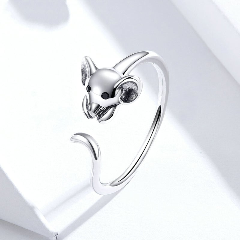 Bague Souris <titolo_esteso><span>en argent 925 plaqué or blanc ajustable</span></titolo_esteso> - Image 4