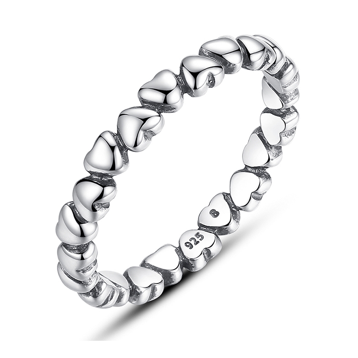 Bague Petits Coeurs <titolo_esteso><span>en argent 925 plaqué or blanc</span></titolo_esteso>