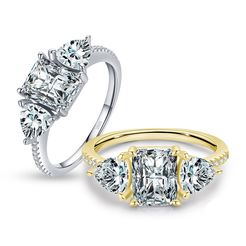 Bague Trilogie <titolo_esteso><span>en argent 925 plaqué or jaune avec zircons blancs</span></titolo_esteso> - Image 4