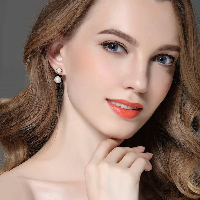 Boucles d'Oreilles Doubles Perles <titolo_esteso><span>en argent 925 plaqué or blanc</span></titolo_esteso> - Image 2