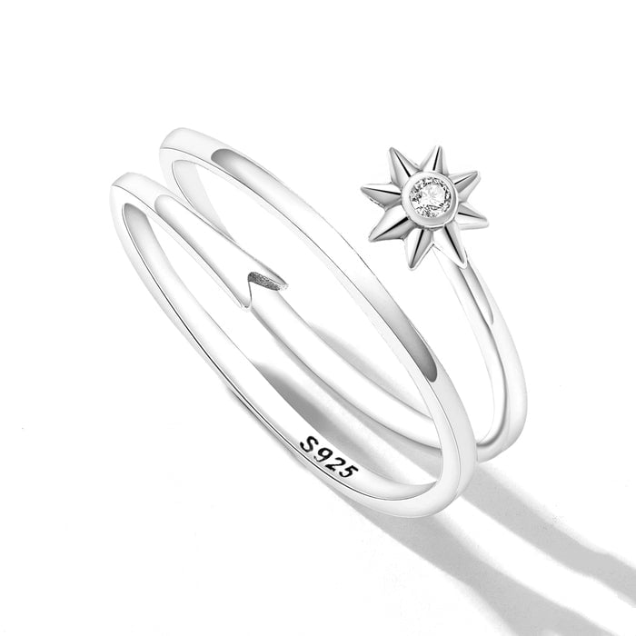 Bague Comète <titolo_esteso><span>en argent 925 plaqué or blanc ajustable avec zircon blanc</span></titolo_esteso> - Image 3