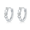 Boucles d'Oreilles Créoles Coeurs <titolo_esteso><span>en argent 925 plaqué or blanc avec zircons blancs</span></titolo_esteso>