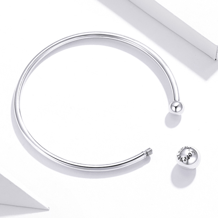 Bracelet Deux Sphères <titolo_esteso><span>jonc en argent 925 plaqué or blanc</span></titolo_esteso> - Image 5