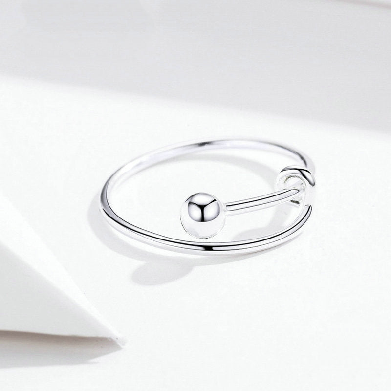 Bague Sphère <titolo_esteso><span>en argent 925 plaqué or blanc ajustable</span></titolo_esteso> - Image 4