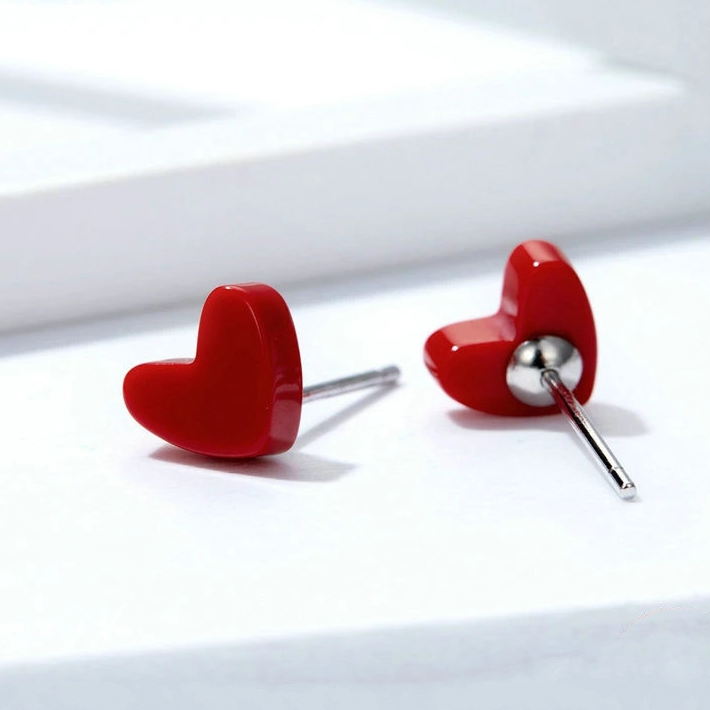 [OOS] Boucles d'Oreilles Coeurs Rouges - Image 4