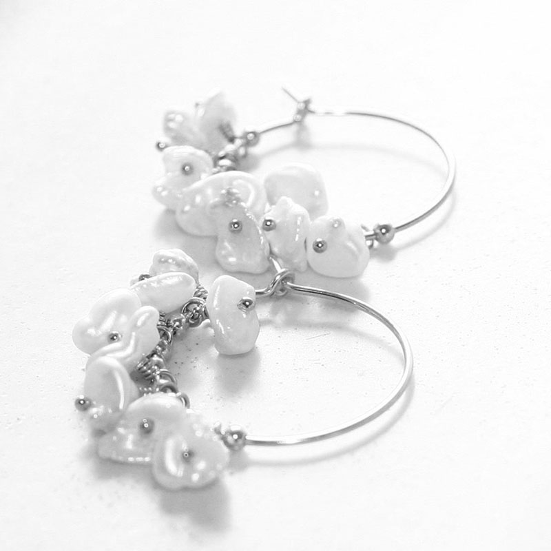 Keshi Pearl Hoop Earrings - Image 12
