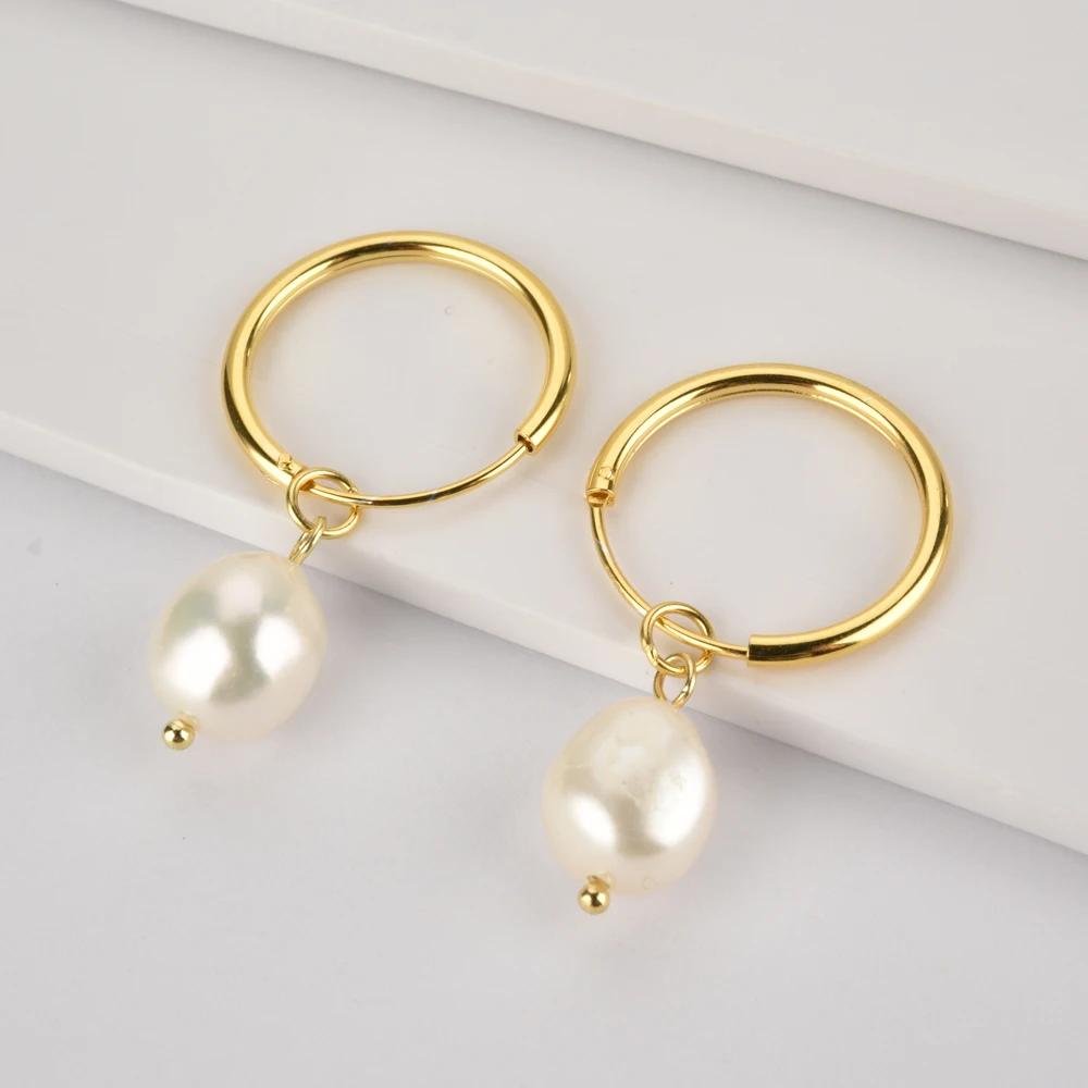 ANDYWEN 925 Sterling Silver Gold Irregular Pearl Drop Earring Percing Horoscope Chain Big Pearl Pendant Necklace Jewelry Set - Image 18