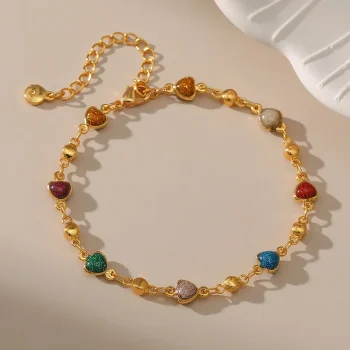 Stainless Steel Y2K Colorful Zircon Crystal Bracelet for Women Luxury Elegent 18K Gold Color Chain Dazzling Handmade Jewelry Acc