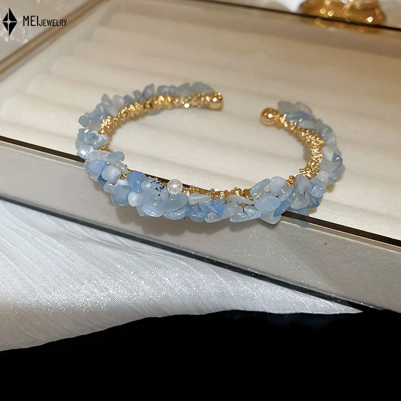 Fashion Light Luxury Elegant Wrapped Baroque Pearl Opening Bracelet for Womern ﻿ - Image 5
