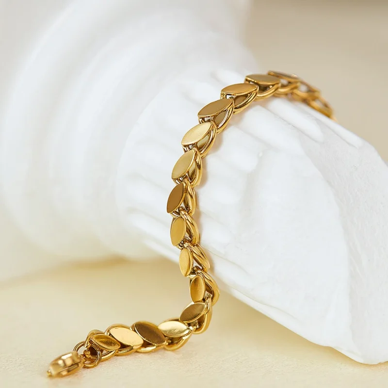 2024 New Wide Chunky Twist Bracelets For Women Gold Color Stainless Steel Link Cubic Chain Bangle Gift - Image 6
