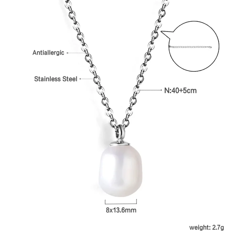 LUXUSTEEL Elegant Natural Pearls Pendant For Women Stainless Steel Imitaiton Pearl Female Necklace Chain Choker Jewelry Gift - Image 28