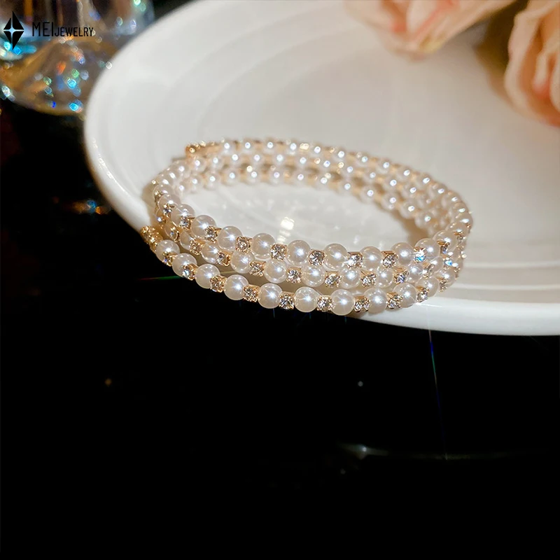 Fashion Light Luxury Elegant Wrapped Baroque Pearl Opening Bracelet for Womern ﻿ - Image 11