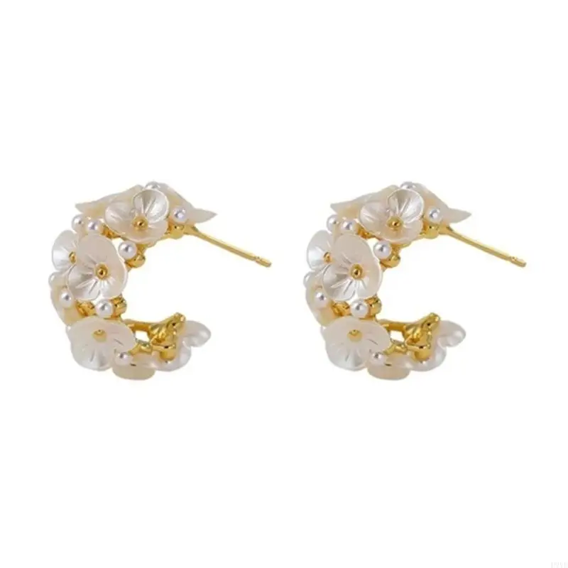 Sophisticated Earrings Ear Jewelry Flower Studs Earrings Unique Ear Pendant Alloy Texture Ear Pin for Fashion Lover P9YF
