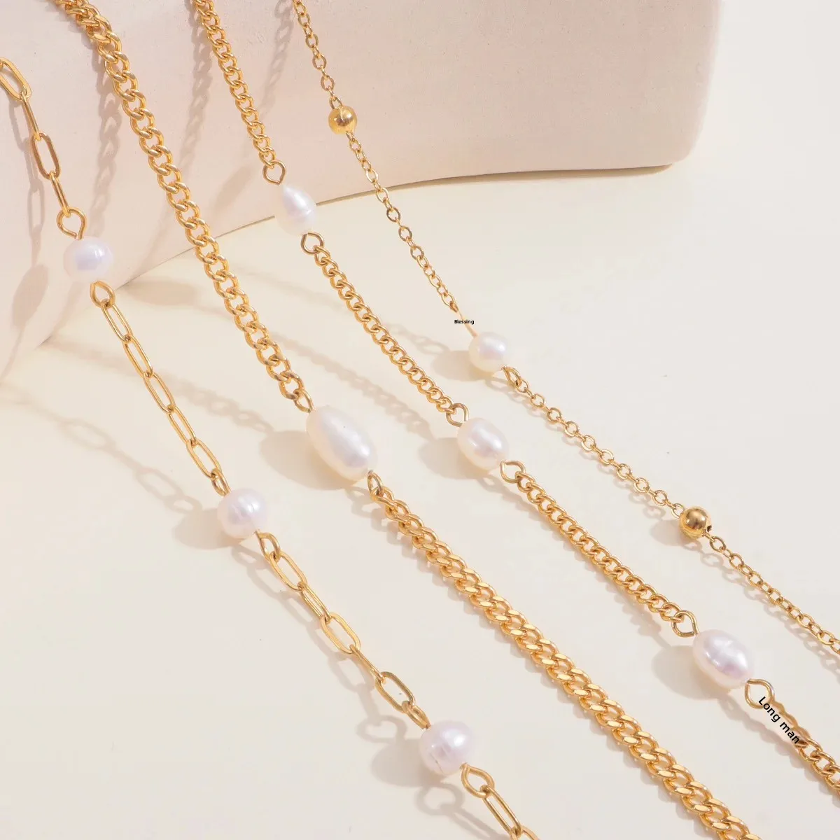 Fashionable French Style Freshwater Pearl Necklace Handmade Stainless Steel Women's Jewelry Accessory 18K Gold Plated - Image 8