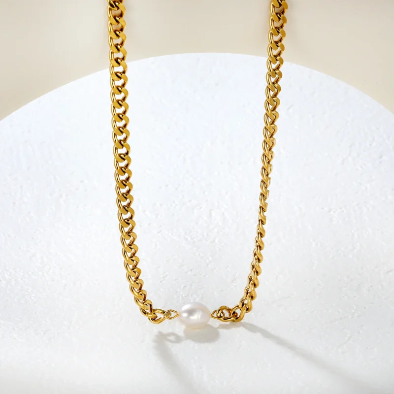 LUXUSTEEL Elegant Natural Pearls Pendant For Women Stainless Steel Imitaiton Pearl Female Necklace Chain Choker Jewelry Gift - Image 44