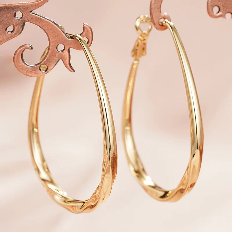 European and American Style Metal Spiral Texture Large Circle Earrings for Attending Banquets, Exaggerated Trendy Accessories - Image 20