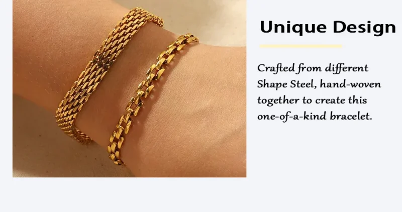 2024 New Wide Chunky Twist Bracelets For Women Gold Color Stainless Steel Link Cubic Chain Bangle Gift - Image 37