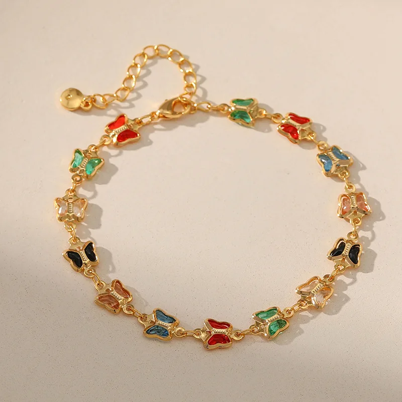 Stainless Steel Y2K Colorful Zircon Crystal Bracelet for Women Luxury Elegent 18K Gold Color Chain Dazzling Handmade Jewelry Acc - Image 7