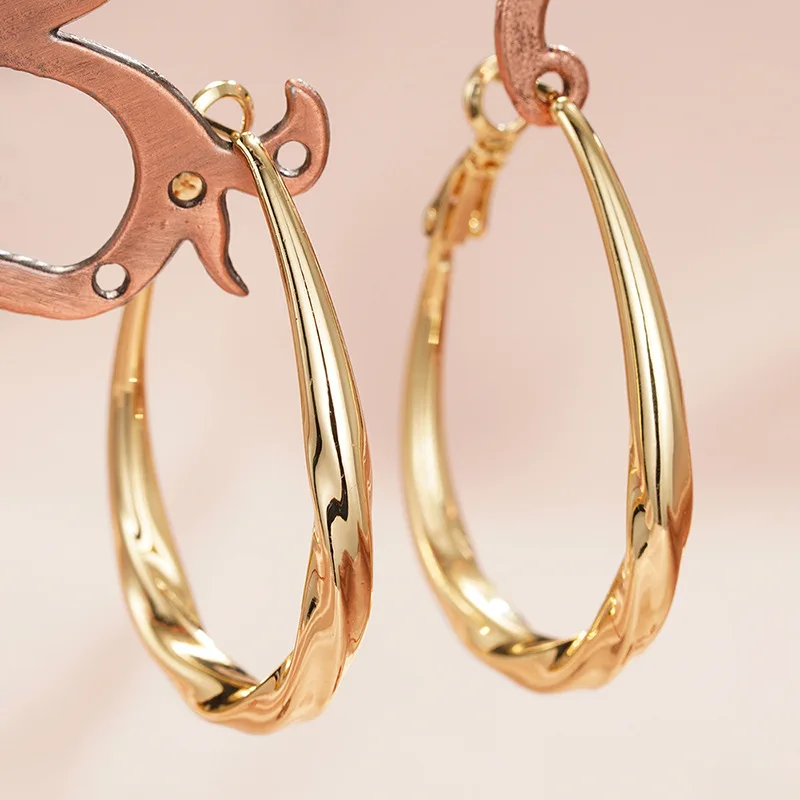 European and American Style Metal Spiral Texture Large Circle Earrings for Attending Banquets, Exaggerated Trendy Accessories - Image 11