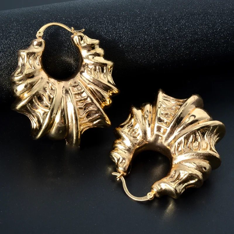 Sunny Jewelry Fashion Dubai Copper Geometry Large Earrings For Women Girl Vintage Hoop Earrings Wedding Party Jewellery Gift - Image 7
