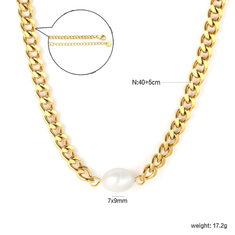 LUXUSTEEL Elegant Natural Pearls Pendant For Women Stainless Steel Imitaiton Pearl Female Necklace Chain Choker Jewelry Gift - Image 25