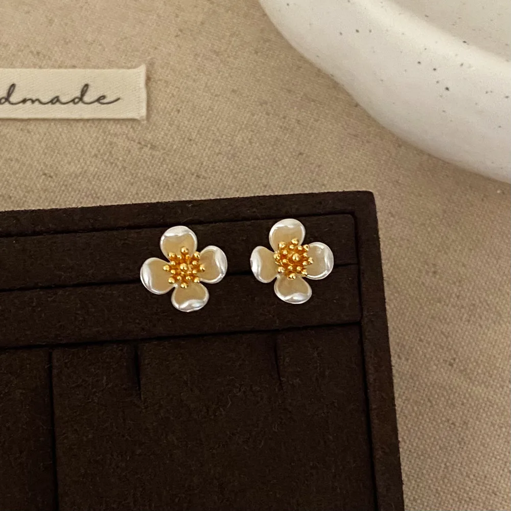 PONYKISS 925 Sterling Silver 18K Gold Romantic Flower Stud Earrings for Women Minimalist Fine Jewelry Mini Plant Accessories - Image 10