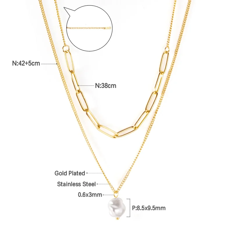 LUXUSTEEL Elegant Natural Pearls Pendant For Women Stainless Steel Imitaiton Pearl Female Necklace Chain Choker Jewelry Gift - Image 22