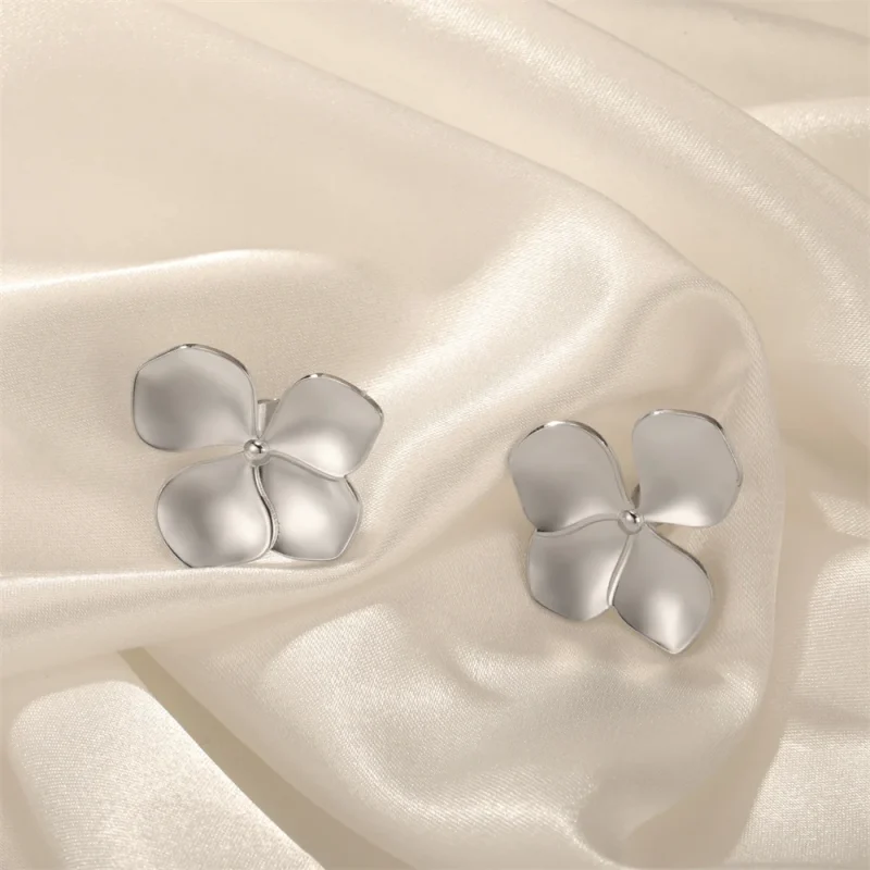 My Shape Large Flower Stud Earrings Stainless Steel Gold Color Big Earrings for Women Delicate Trendy Stud Earrings Jewelry Gift - Image 42