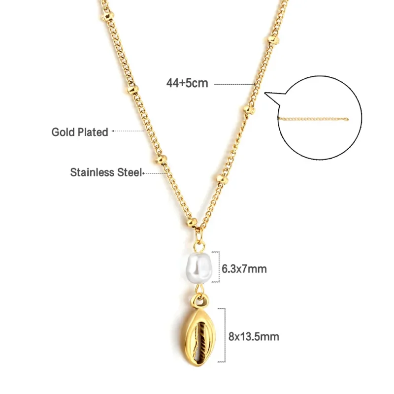 LUXUSTEEL Elegant Natural Pearls Pendant For Women Stainless Steel Imitaiton Pearl Female Necklace Chain Choker Jewelry Gift - Image 8