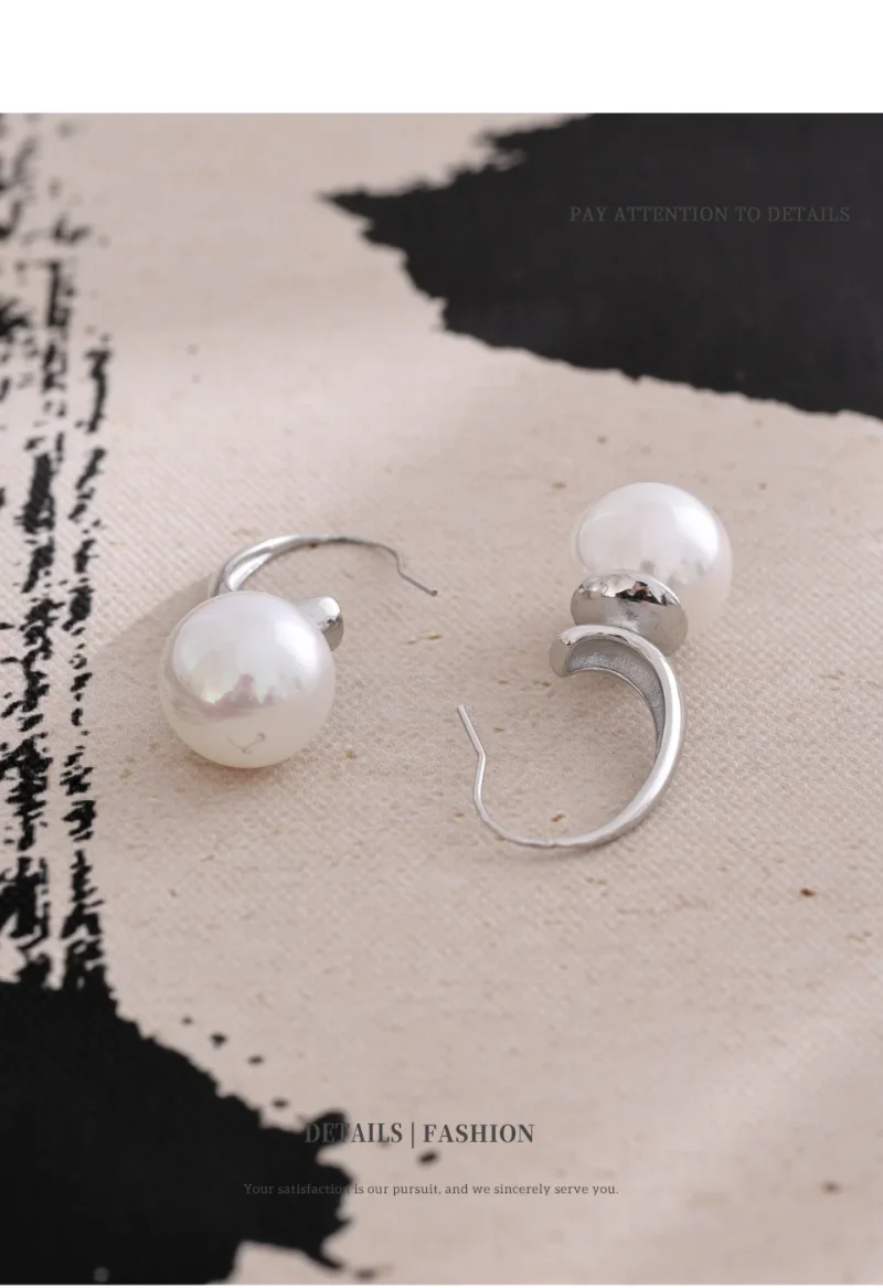 NiNice Fashion Stainless Steel Simulated Pearls Round Pendant Earrings Elegant Korean Style Exquisite Jewelry 2025 - Image 18