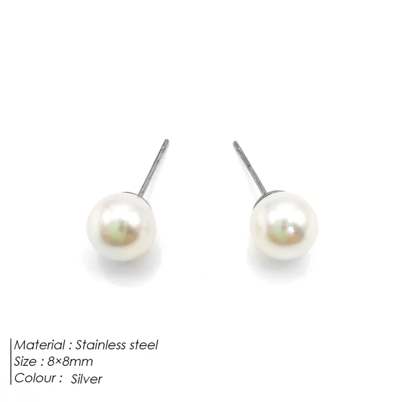 eManco Freshwater Pearl Earrings Stainless Steel Women's Jewelry Chain Drop Pierced Earrings Pearl Jewelry Set Gift Wholesale - Image 13