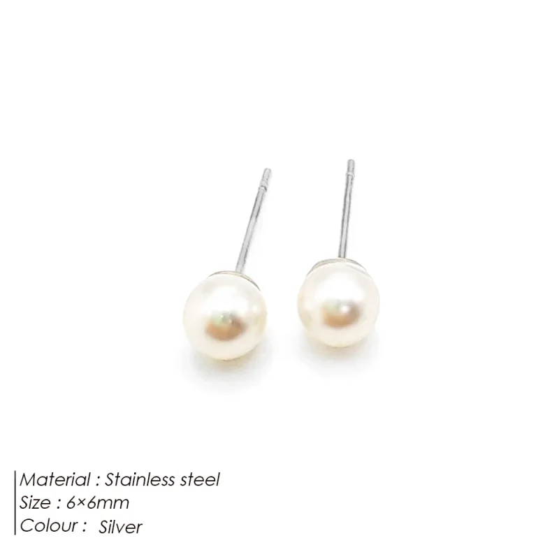 eManco Freshwater Pearl Earrings Stainless Steel Women's Jewelry Chain Drop Pierced Earrings Pearl Jewelry Set Gift Wholesale - Image 16