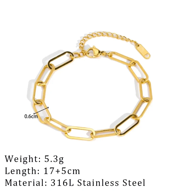 2024 New Wide Chunky Twist Bracelets For Women Gold Color Stainless Steel Link Cubic Chain Bangle Gift - Image 14