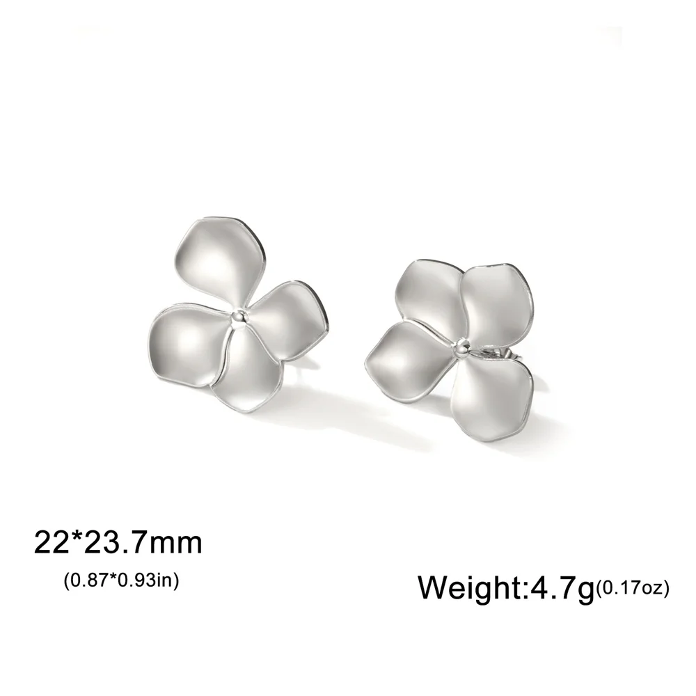 My Shape Large Flower Stud Earrings Stainless Steel Gold Color Big Earrings for Women Delicate Trendy Stud Earrings Jewelry Gift - Image 7
