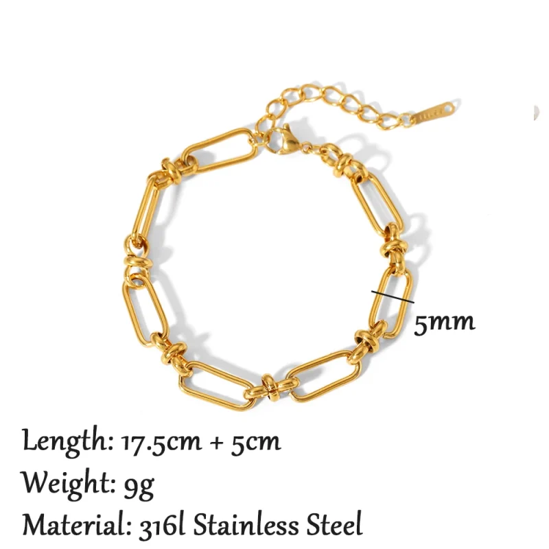 2024 New Wide Chunky Twist Bracelets For Women Gold Color Stainless Steel Link Cubic Chain Bangle Gift - Image 40