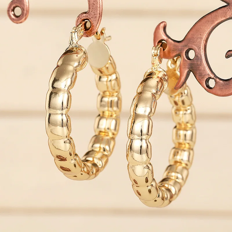 European and American Style Metal Spiral Texture Large Circle Earrings for Attending Banquets, Exaggerated Trendy Accessories - Image 38